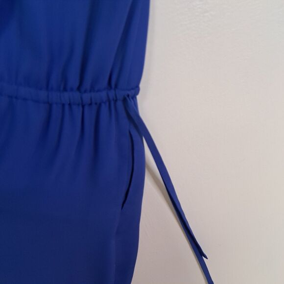 Banana Republic Tank Dress Womens Medium Blue Drawstring Waist Pockets Pullover - Picture 5 of 12
